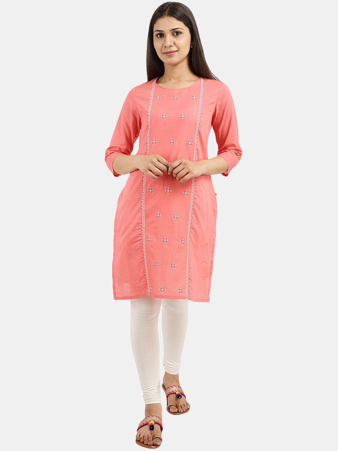 v-mart women multicoloured & desert flower kurta