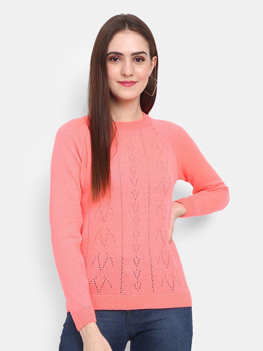 v-mart women peach fleece pullover