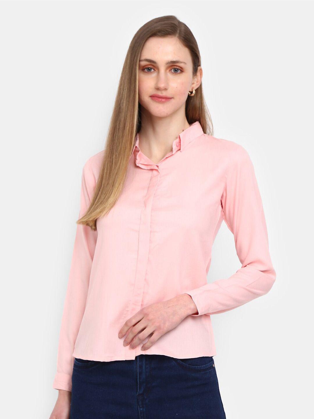 v-mart women pink classic casual shirt