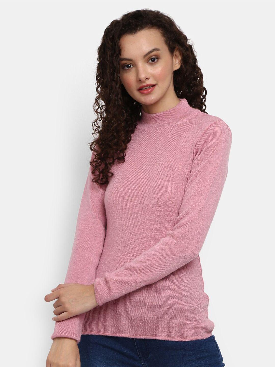 v-mart women pink woolen sweatshirt