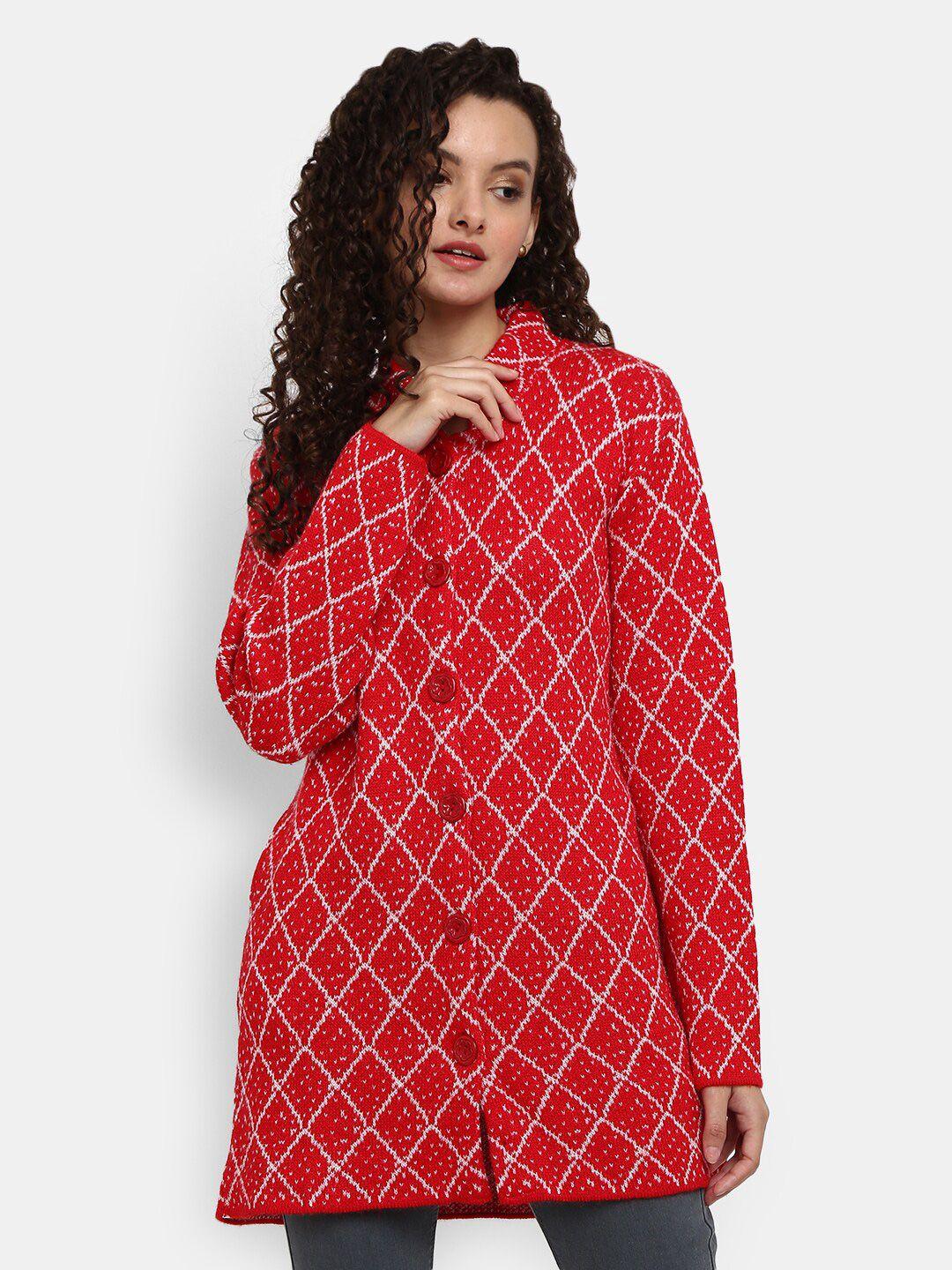 v-mart women red printed cotton sweatshirt