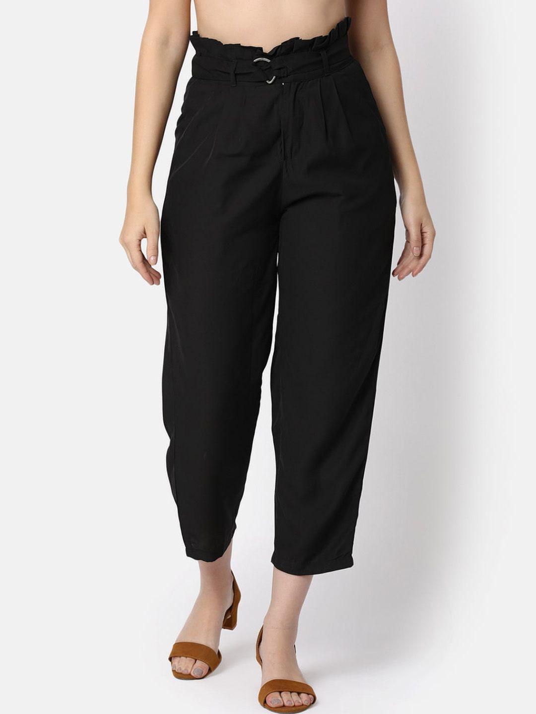 v-mart women regular fit mid-rise cotton culottes trousers