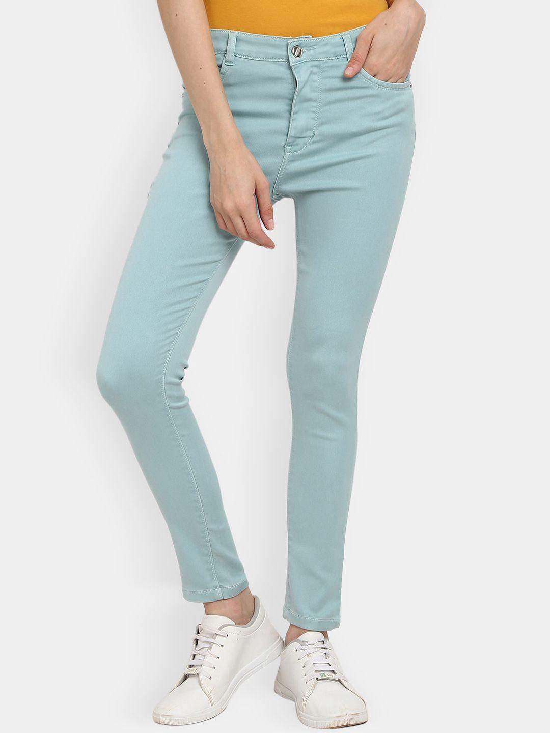 v-mart women sea green chinos trousers