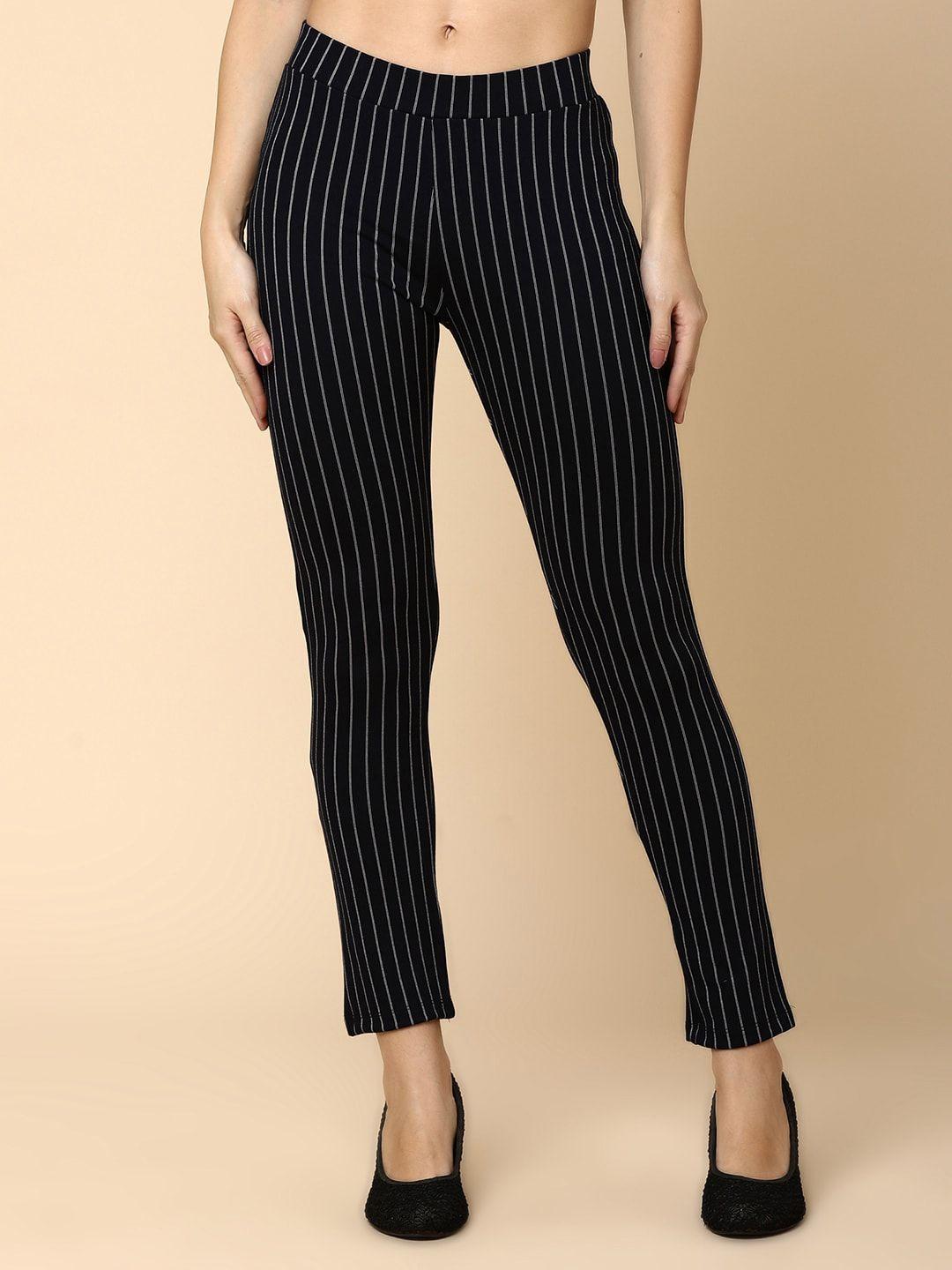 v-mart women slim fit striped jeggings