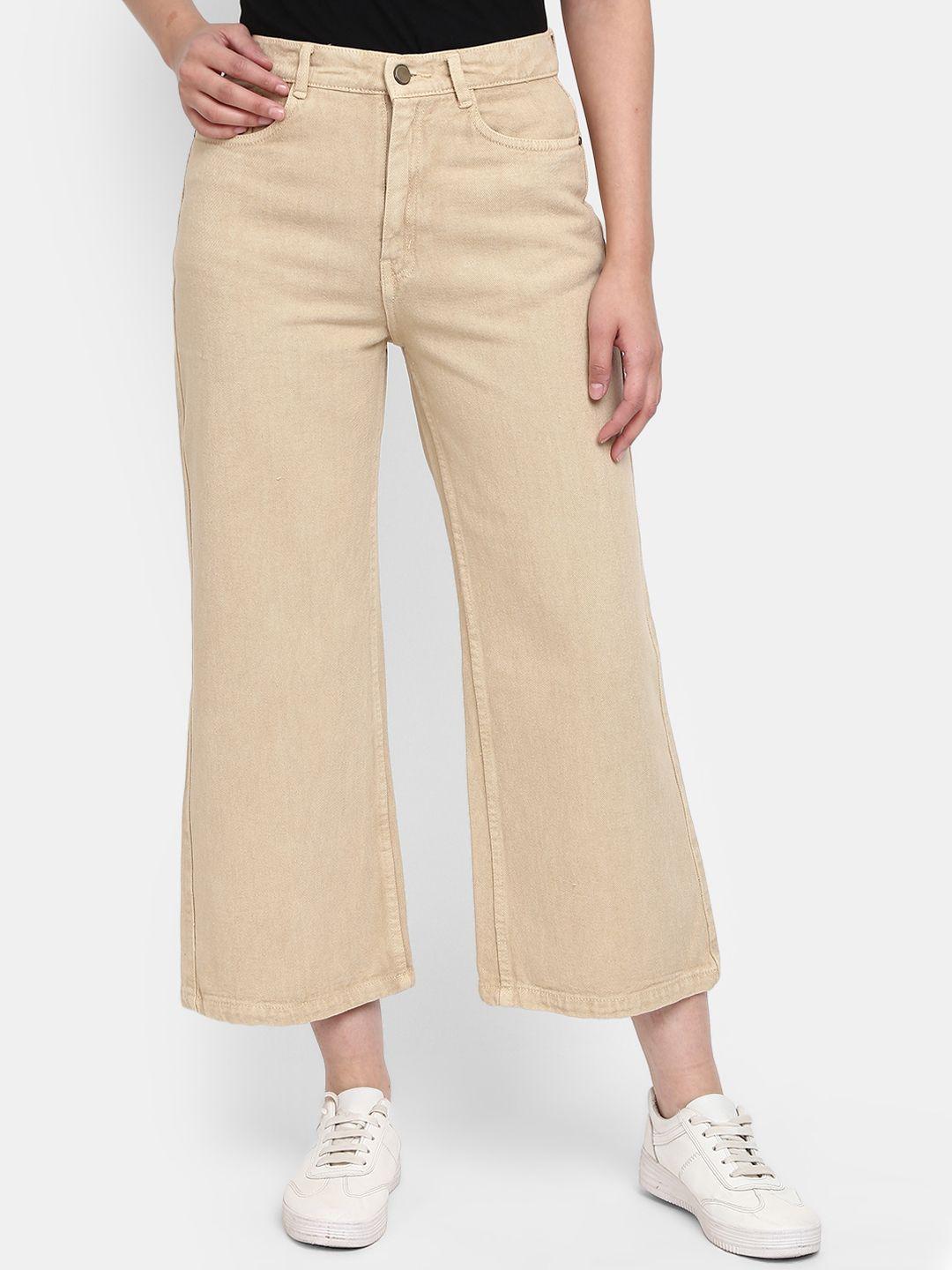 v-mart women solid cotton regular fit jeans