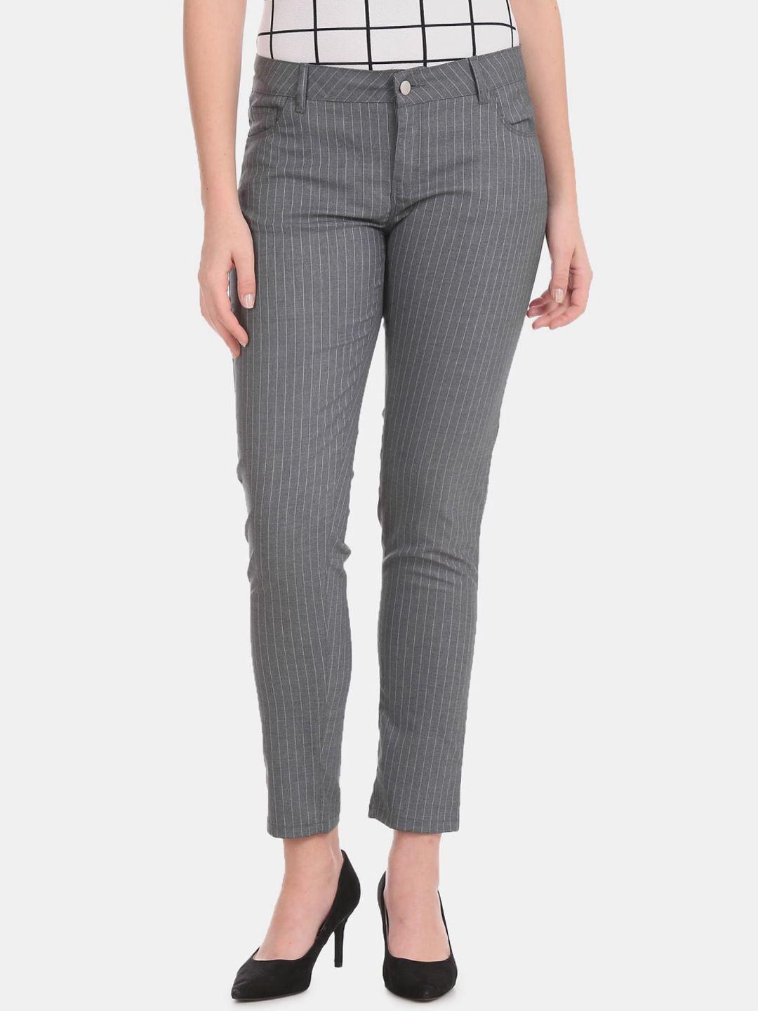 v-mart women striped cotton formal trousers