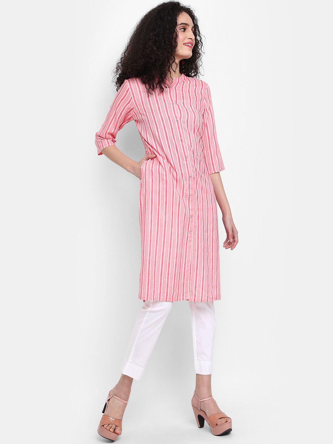 v-mart women striped pastels kurta