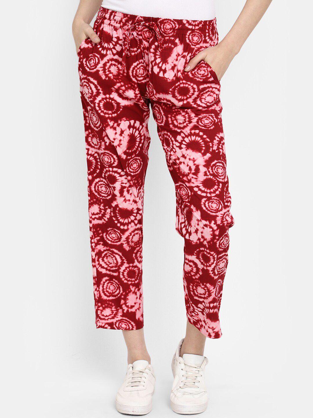 v-mart women tie & dyed mid rise trousers