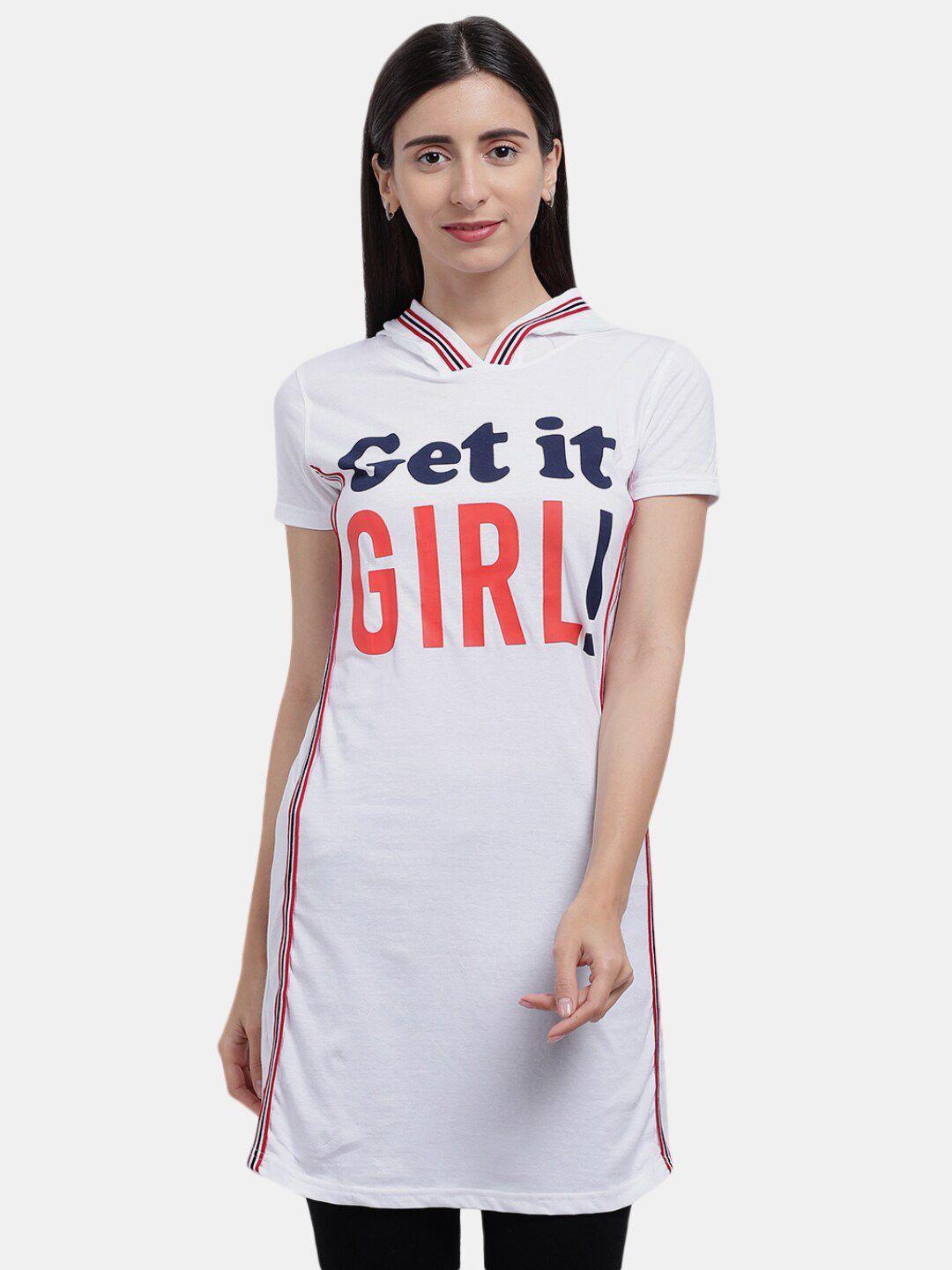 v-mart women white & red typography printed t-shirt