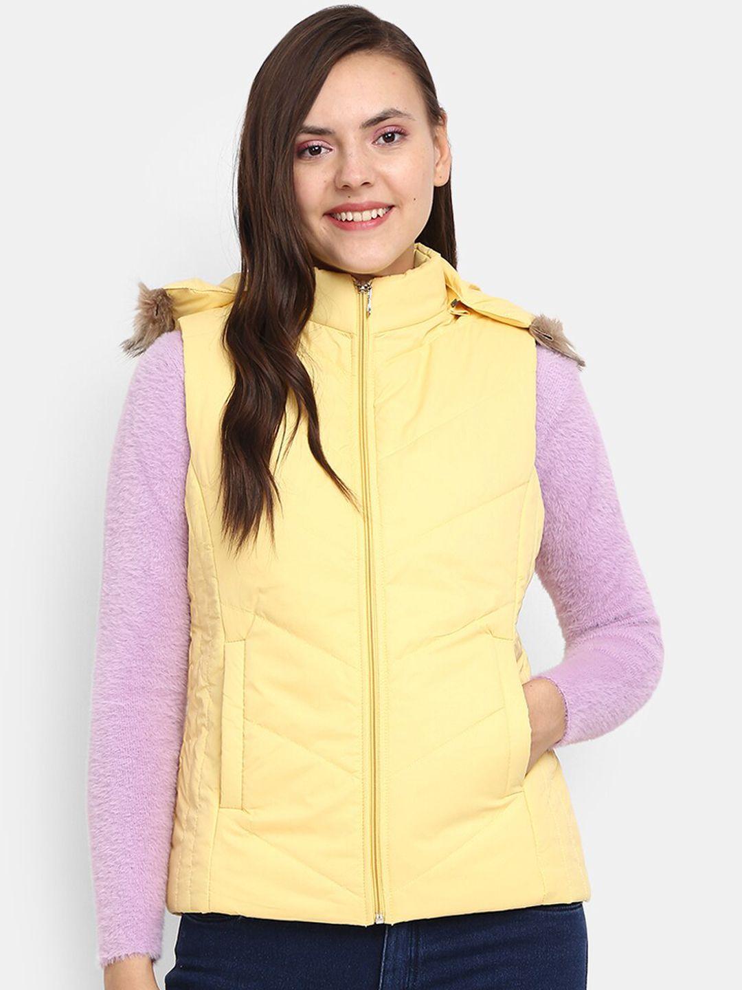 v-mart women yellow outdoor bomber jacket