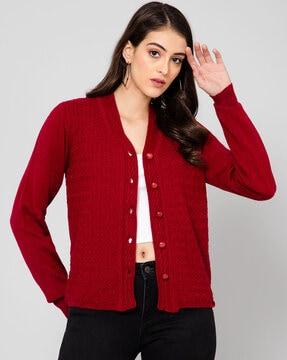 v-neck cardigan with button closure