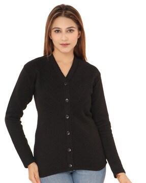 v-neck cardigan with button-closure