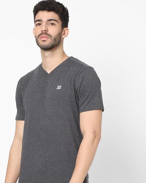 v-neck t-shirt with brand print