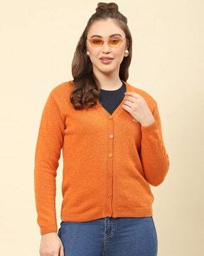 v-neck woollen cardigan