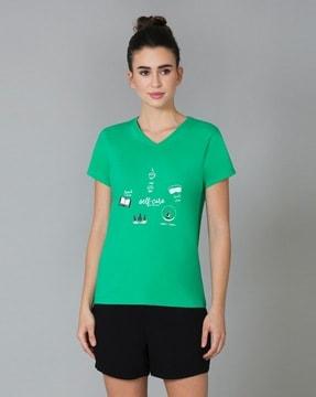 v-neck & short sleeve lounge t-shirt