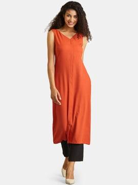 v-neck a-line dress