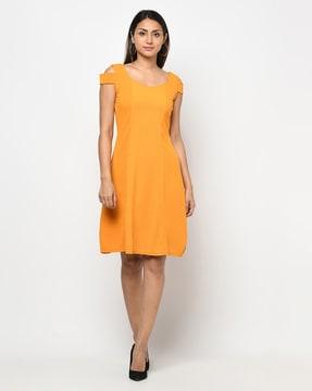 v-neck a-line dress