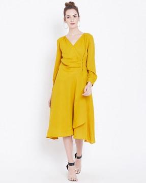 v-neck a-line dress