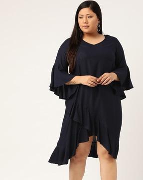 v-neck a-line dress