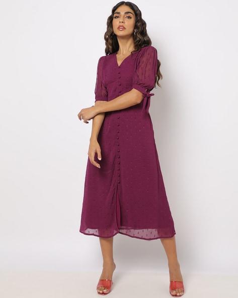 v-neck a-line dress