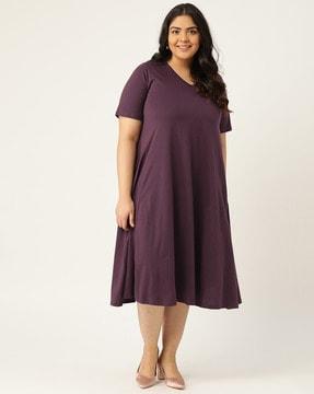 v-neck a-line dress