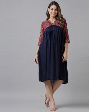 v-neck a-line dress