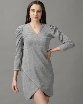 v-neck a-line dress