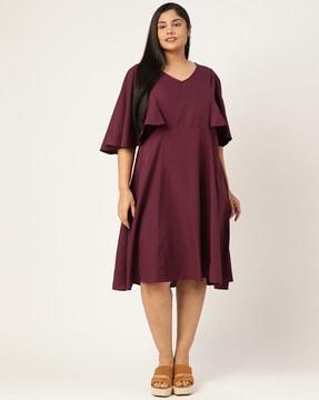 v-neck a-line dress