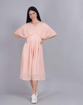 v-neck a-line dress