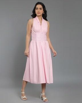 v-neck a-line dress