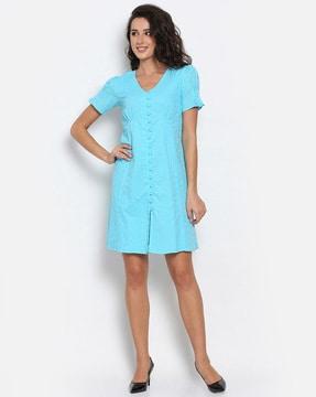 v-neck a-line dress