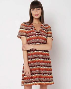 v-neck a-line dress