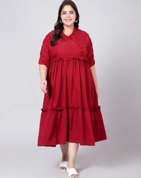 v-neck a-line dress