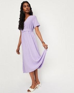 v-neck a-line dress