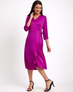 v-neck a-line dress