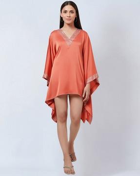 v-neck a-line dress