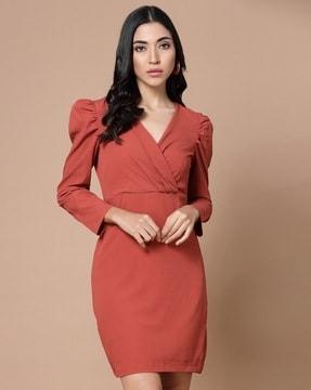 v-neck a-line dress