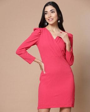 v-neck a-line dress