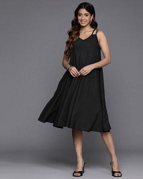 v-neck a-line dress