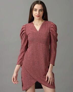 v-neck a-line dress