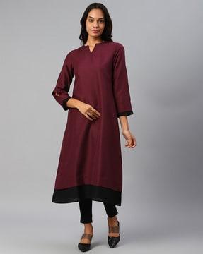 v-neck a-line kurta