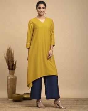 v-neck a-line kurta