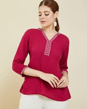 v-neck a-line tunic