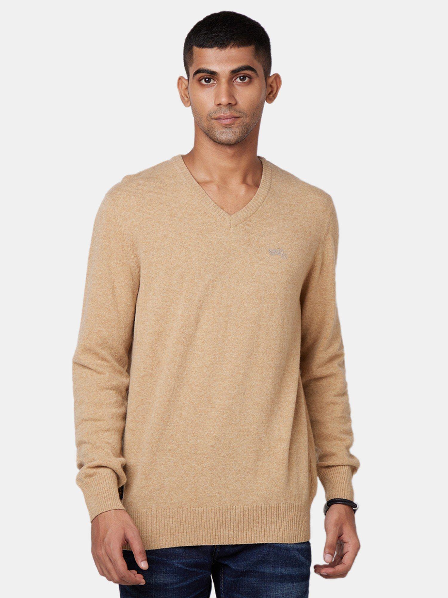 v-neck beige sweater
