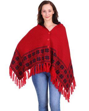 v neck button-down poncho