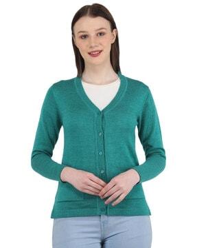 v-neck cardigan with button-front