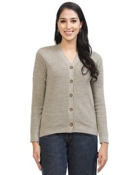 v-neck cardigan with full sleeves