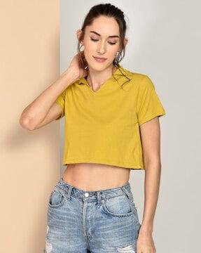 v-neck crop t-shirt