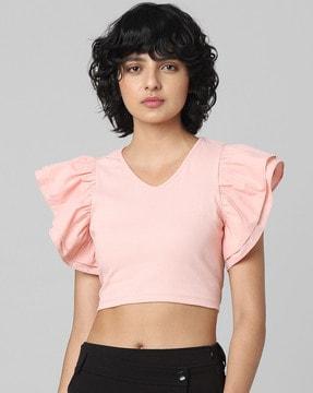 v-neck crop top