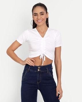 v-neck crop top